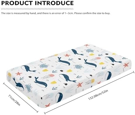 Blue Whale Ocean Fitted Crib Sheet 28x52