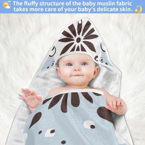 PaChyLuu Snowflake Mandala Baby Hooded Towel 35x35 Inch