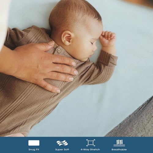 GRSSDER Mini Crib Sheets 2 Pack Ultra Soft Stretchy