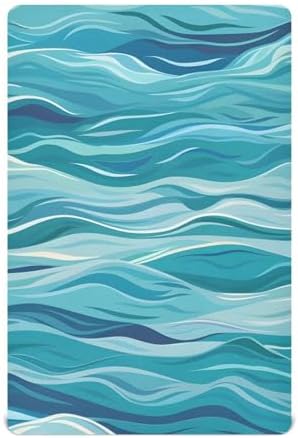 ALAZA Sea Wave Crib Sheets for Girls and Boys