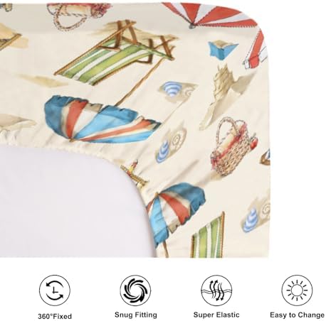KASTLEE Beach Days Fitted Crib Sheets 52x28