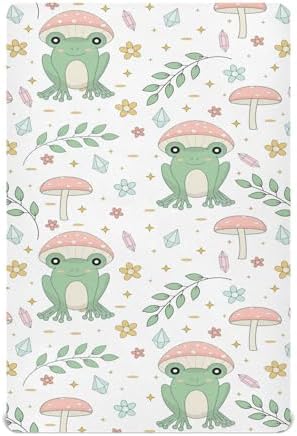 Cute Frog Print Stretchy Crib Sheet Playard Sheet for Baby