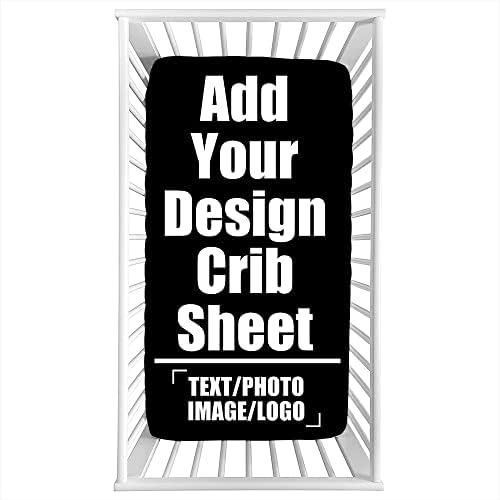Personalized Fitted Crib Sheets for Baby - Black W28 x L52 x H8