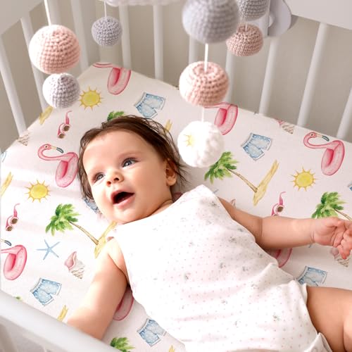 VitalCozy 4 Pcs Hawaiian Crib Sheets Set for Boys Girls