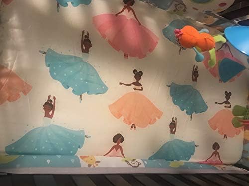 Satin Fitted Crib Sheet with Ballerina Design for Baby and Toddler Beds
