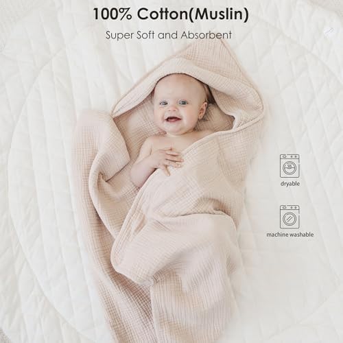 MairMore Muslin Baby Towels with Hood 32x32 Inches