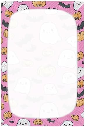 Qilmy Cute Ghosts Crib Sheet for Baby Soft Breathable