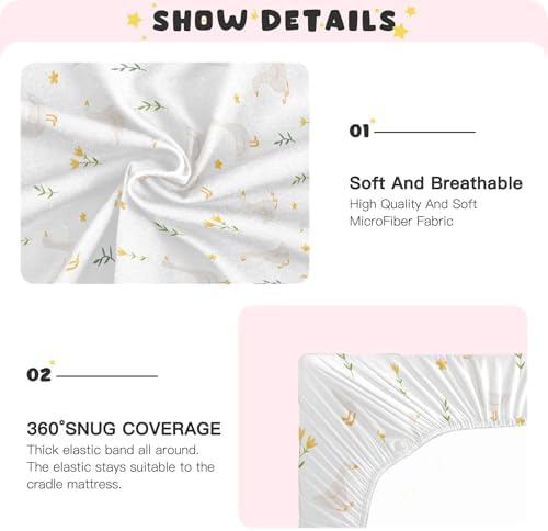 Qilmy Goose Bird Fitted Crib Sheet for Baby Soft Breathable