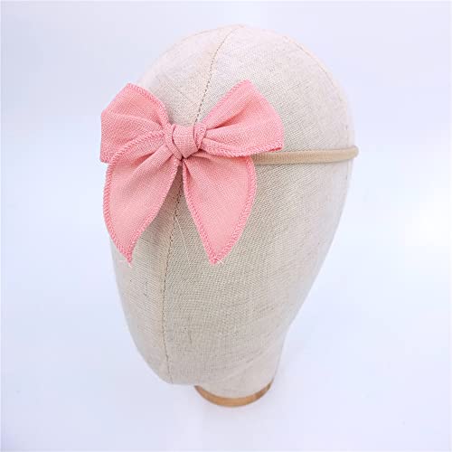 Sugarmelon Linen Bow Headband for Baby Newborn Infant Toddler