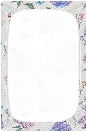 KICPOAY Hydrangea Butterfly Crib Sheets for Baby