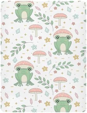 Cute Frog Print Stretchy Crib Sheet Playard Sheet for Baby