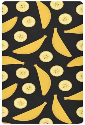 KICPOAY Black Fitted Crib Sheets Stretchy Playard Sheets for Baby Toddler