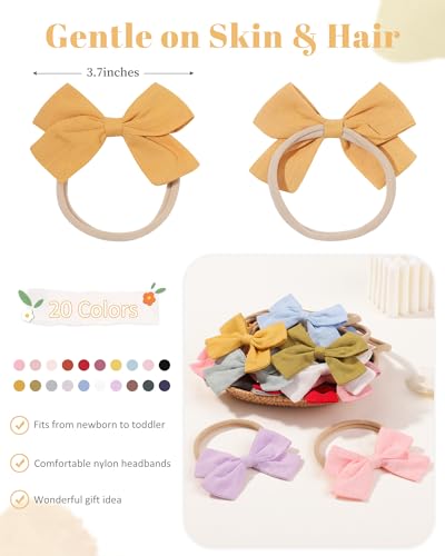 Jollybows 20pcs Baby Girls Headbands with Mini Alligator Clips
