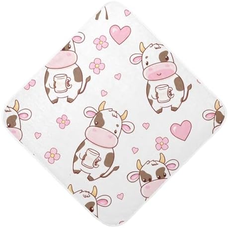 Bulletgxll Cartoon Cows Baby Hooded Towel
