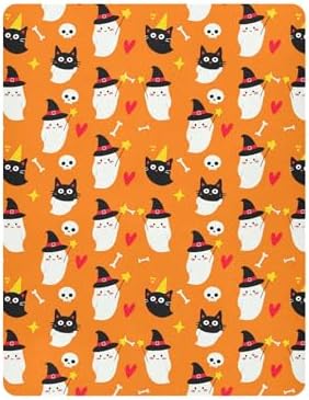Qilmy Halloween Ghosts Fitted Crib Sheet for Boys and Girls 1