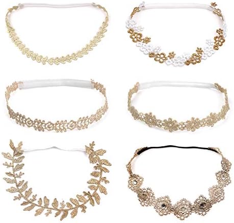 Zapire 6pcs Lace Floral Headbands for Baby Girl