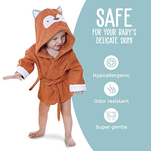 BlueMello Baby Shark Swaddle Blanket Fox Bathrobe Bundle