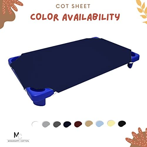 Mississippi Cotton Pack of 6 Cot Sheets - Navy Blue 22x52