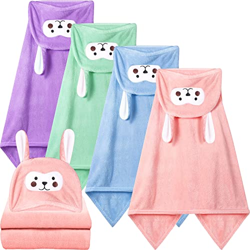 Kenning 4 Pack Toddler Bath Towels with Hood 28x55 Inch