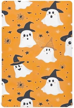 Qilmy Cartoon Ghosts Fitted Crib Sheet Soft Breathable