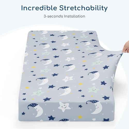 Yukkidds Dark Blue Crib Sheets 2 Pack 1