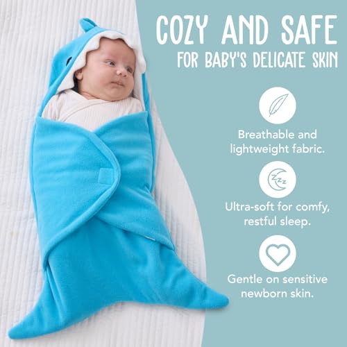 BlueMello Baby Shark Swaddle Blanket Fox Bathrobe Bundle