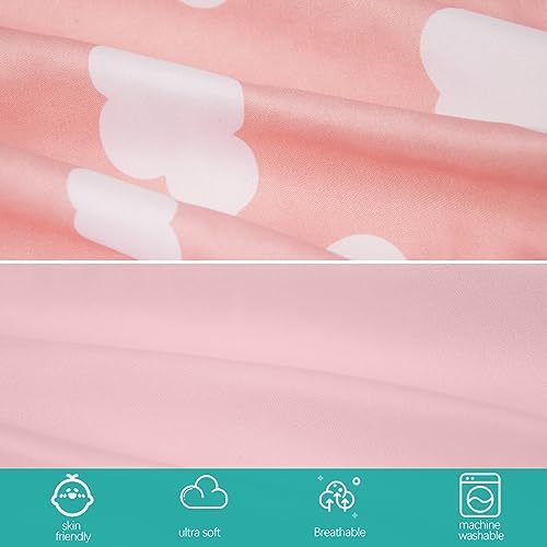 Biloban 4-Pack Mini Crib Sheets - Grey and Pink Microfiber