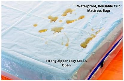 JUNESHE 2 Pack Crib Mattress Storage Bags with Zipper 1