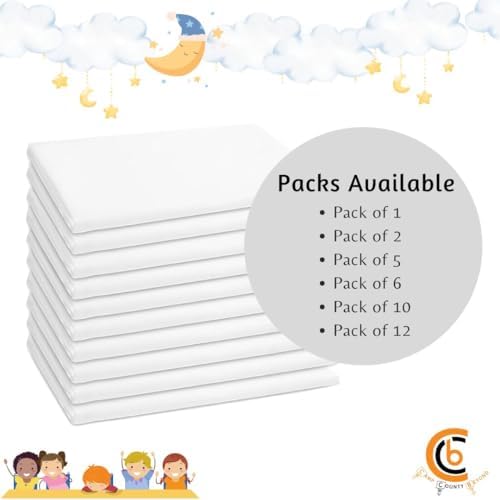 Camp County Beyond Toddler Cot Sheets 22x52 White Pack of 2