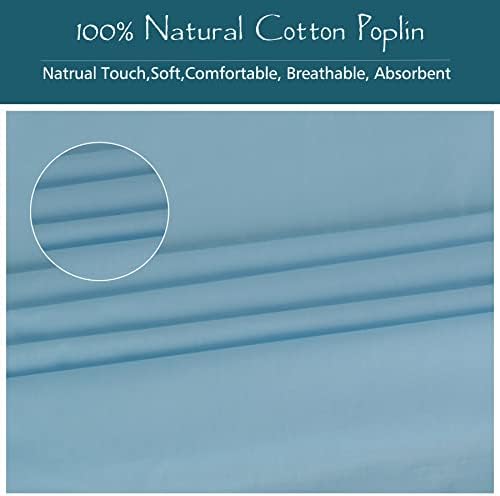 BLOOMSTAR Baby Crib Fitted Sheet - 28x52 Solid Blue Poplin Cotton
