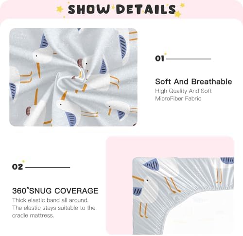 Qilmy Seagulls Crib Sheet - Soft Breathable for Baby