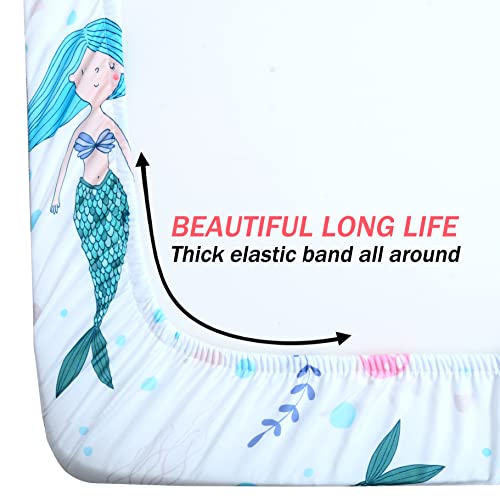 Cloele Mermaids Crib Sheet for Girls 1 Pack