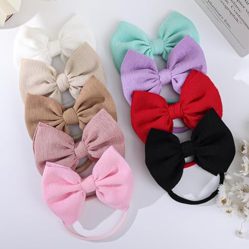 YanJie 9PCS Nylon Bow Headbands for Baby Girls