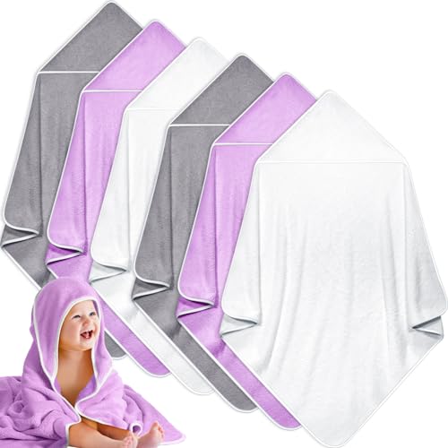 Chumia 6 Pack Baby Hooded Towels 30x30 Inch