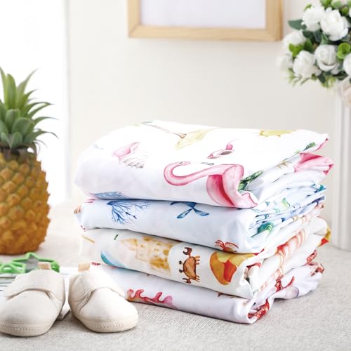 VitalCozy 4 Pcs Hawaiian Crib Sheets Set for Boys Girls