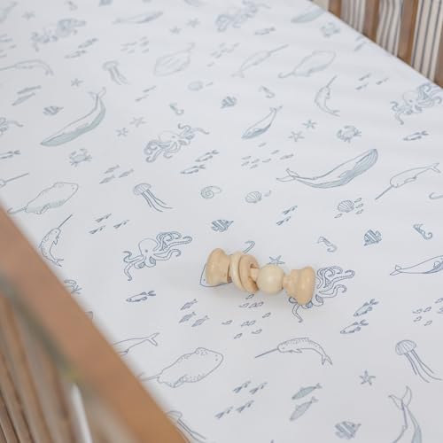 Pehr Crib Sheet - Life Aquatic Breathable Organic Cotton