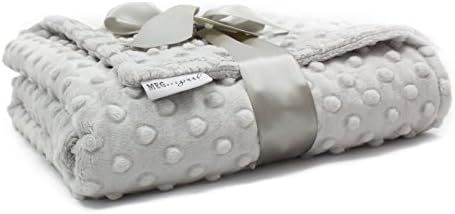 MEG Original Double-Sided Silver Gray Minky Dot Baby Blanket