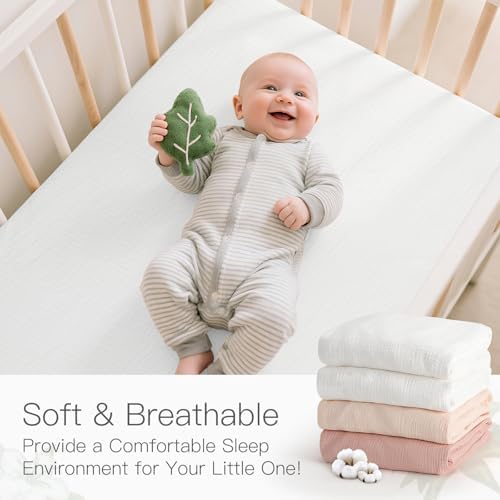 Amrcbb Organic Crib Sheets 2 Pack for Baby Girls Boys