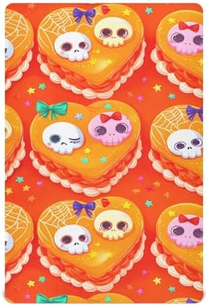 Qilmy Halloween Skull Fitted Crib Sheet for Baby