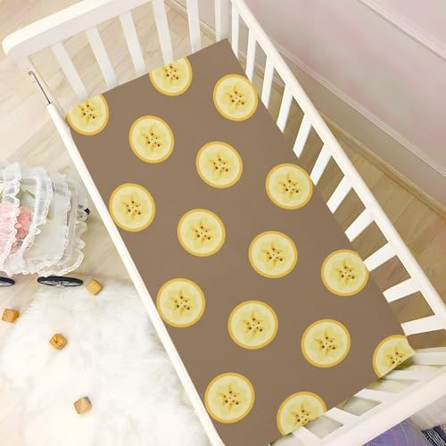KICPOAY Tropical Banana Crib Sheets Stretchy Playard Sheets for Baby
