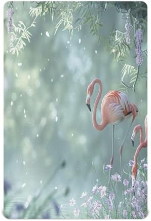 Qilmy Lavender Flamingos Fitted Crib Sheet for Girls and Boys