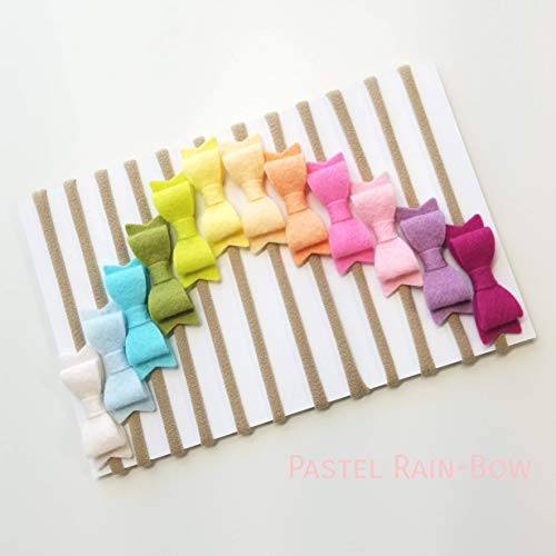 Vanaguelite Pastel Rainbow Mini Bows for Newborns