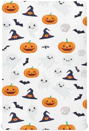 Qilmy Halloween Fitted Crib Sheet Soft Breathable for Baby