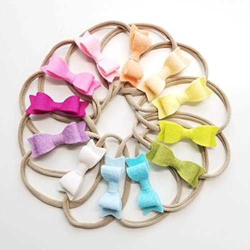 Vanaguelite Pastel Rainbow Mini Bows for Newborns