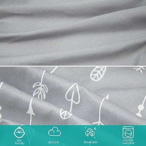 Biloban 4-Pack Mini Crib Sheets - Grey and Pink Microfiber