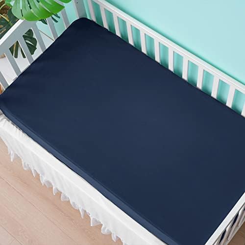 Davids Kids Waterproof Crib Sheets 2 Pack Navy Blue Highclass Grey