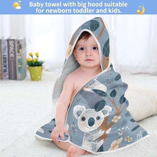 PaChyLuu Naughty Koala Baby Hooded Towel 35x35 Inch