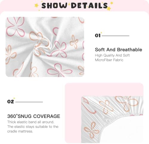 Pastel Flower Bows Crib Sheets for Baby Toddler