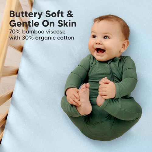 KeaBabies 2-Pack Fitted Crib Sheets - Glacier