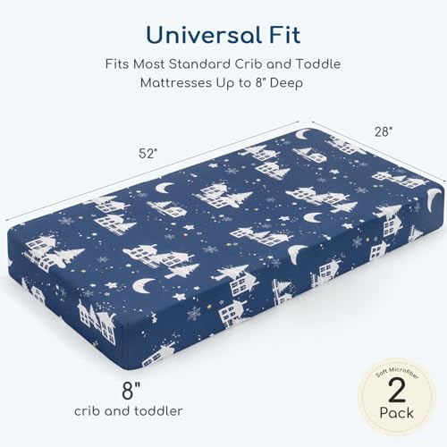 Yukkidds Dark Blue Crib Sheets 2 Pack 1